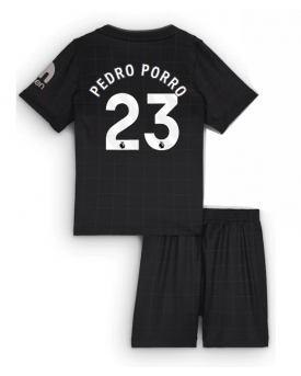 Billige Fotballdrakt Tottenham Hotspur Pedro Porro #23 Replika Bortedraktsett Barn 2025-26 Kortermet (med bukser)